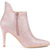 imageAllegra K Womens Sparkly Pointed Toe Stiletto Heel Ankle BootsPink