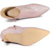 imageAllegra K Womens Sparkly Pointed Toe Stiletto Heel Ankle BootsPink