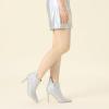 imageAllegra K Womens Sparkly Pointed Toe Stiletto Heel Ankle BootsSilver