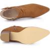 imageAllegra K Womens Strappy Pointed Toe Buckle Chunky Heel Ankle BootiesBrown