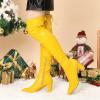 imageAllegra K Womens Thigh High Block Heels Over Knee High BootsYellow