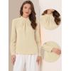 imageAllegra K Work Tops for Women Stand Collar Long Sleeve Ruched 2026 Trendy Blouse Business Casual Office ShirtApricot