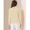 imageAllegra K Work Tops for Women Stand Collar Long Sleeve Ruched 2026 Trendy Blouse Business Casual Office ShirtApricot