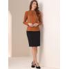 imageAllegra K Work Tops for Women Stand Collar Long Sleeve Ruched 2026 Trendy Blouse Business Casual Office ShirtCaramel