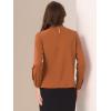 imageAllegra K Work Tops for Women Stand Collar Long Sleeve Ruched 2026 Trendy Blouse Business Casual Office ShirtCaramel