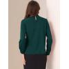 imageAllegra K Work Tops for Women Stand Collar Long Sleeve Ruched 2026 Trendy Blouse Business Casual Office ShirtDark Green