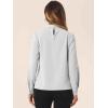 imageAllegra K Work Tops for Women Stand Collar Long Sleeve Ruched 2026 Trendy Blouse Business Casual Office ShirtGray