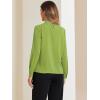 imageAllegra K Work Tops for Women Stand Collar Long Sleeve Ruched 2026 Trendy Blouse Business Casual Office ShirtGreen