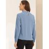 imageAllegra K Work Tops for Women Stand Collar Long Sleeve Ruched 2026 Trendy Blouse Business Casual Office ShirtGrey Blue