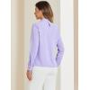 imageAllegra K Work Tops for Women Stand Collar Long Sleeve Ruched 2026 Trendy Blouse Business Casual Office ShirtPurple
