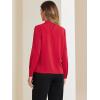 imageAllegra K Work Tops for Women Stand Collar Long Sleeve Ruched 2026 Trendy Blouse Business Casual Office ShirtRed