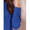 imageAllegra K Work Tops for Women Stand Collar Long Sleeve Ruched 2026 Trendy Blouse Business Casual Office ShirtRoyal Blue