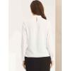 imageAllegra K Work Tops for Women Stand Collar Long Sleeve Ruched 2026 Trendy Blouse Business Casual Office ShirtWhite