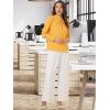 imageAllegra K Work Tops for Women Stand Collar Long Sleeve Ruched 2026 Trendy Blouse Business Casual Office ShirtYellow