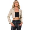 imageAllegra K Cropped Leather Jacket for Womens Concert PU Motorcycle JacketApricot
