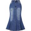 imageAllegra K Denim Jean Skirt for Women Casual Washed High Waisted Fishtail Midi Jean SkirtsBlue