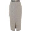 imageAllegra K Midi Pencil Skirt for Women Vintage Fall High Waisted Slit Office Work Skirts with BeltCoffee