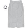imageAllegra K Midi Pencil Skirt for Women Vintage Fall High Waisted Slit Office Work Skirts with BeltLight Grey
