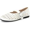 imageAllegra K Womens Buckle Round Toe Cutout Slip on Flats PumpsBeige
