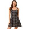 imageAllegra K Womens Plaid Tube Dress Zip Up Strap Sleeveless Party Mini ALine DressBlack