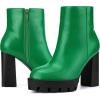 imageAllegra K Womens Platform Lug Sole Round Toe Side Zip Block Heeled Chelsea BootsGreen