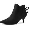 imageAllegra K Womens Pointed Toe Kitten Heel Ankle BootiesBlack