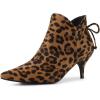 imageAllegra K Womens Pointed Toe Kitten Heel Ankle BootiesLeopard