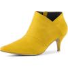 imageAllegra K Womens Pointed Toe Kitten Heel Cutout Yellow Ankle Boots 75 M US