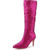 imageAllegra K Womens Pointed Toe Slouch Stiletto Heels Knee High BootsHot Pink