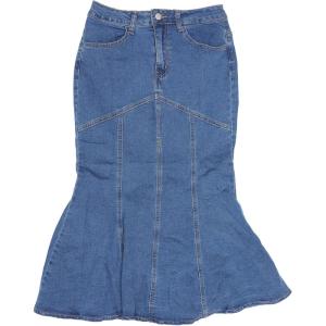 imageAllegra K Denim Jean Skirt for Women Casual Washed High Waisted Fishtail Midi Jean SkirtsMid Blue