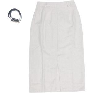 imageAllegra K Midi Pencil Skirt for Women Vintage Fall High Waisted Slit Office Work Skirts with BeltApricot