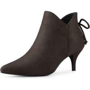 imageAllegra K Womens Pointed Toe Kitten Heel Ankle BootiesCoffee