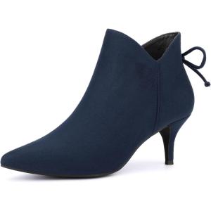imageAllegra K Womens Pointed Toe Kitten Heel Ankle BootiesNavy Blue