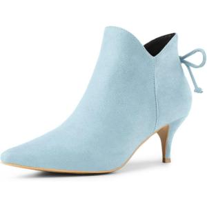 imageAllegra K Womens Pointed Toe Kitten Heel Ankle BootiesSky Blue
