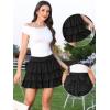 imageAllegra K Bow Back Mini Skirts for Women Elastic Low Waist Cute Cake Skirt Layer Ruffle Skirt with ShortsBlack