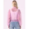 imageAllegra K Sheer Bomber Jacket for Womens Zip Up Long Sleeve See Through JacketsLight Purple