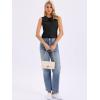 imageAllegra K Sleeveless Button Down Shirt for Women Peter Pan Collar Casual Tank Tops for Work Classic BlousesBlack