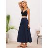imageAllegra K Summer Flowy Long Skirts for Women 2026 Elastic High Waist Casual Maxi SkirtDark Blue