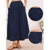 imageAllegra K Summer Flowy Long Skirts for Women 2026 Elastic High Waist Casual Maxi SkirtDark Blue