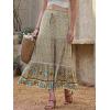 imageAllegra K Summer Maxi Skirts for Women 2026 Bohemian Floral Print Elastic High Waist A Line Beach SkirtBeige