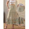 imageAllegra K Summer Maxi Skirts for Women 2026 Bohemian Floral Print Elastic High Waist A Line Beach SkirtBeige