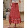 imageAllegra K Summer Maxi Skirts for Women 2026 Bohemian Floral Print Elastic High Waist A Line Beach SkirtRed