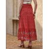 imageAllegra K Summer Maxi Skirts for Women 2026 Bohemian Floral Print Elastic High Waist A Line Beach SkirtRed