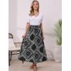 imageAllegra K Summer Maxi Skirts for Women 2026 Paisley Print Elastic High Waist Boho Flowy Beach SkirtBlack