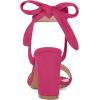 imageAllegra K Women Open Toe Ankle Tie Back Chunky Heel Hot Pink Sandals  9 M US
