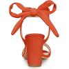 imageAllegra K Women Open Toe Ankle Tie Back Chunky Orange Heel Sandals 105 M US