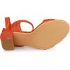 imageAllegra K Women Open Toe Ankle Tie Back Chunky Orange Heel Sandals 105 M US