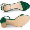 imageAllegra K Womens Buckle Ankle Strap High Chunky Heels Green Sandals 8 m US