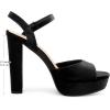 imageAllegra K Womens Chunky High Heels Slingback Strap Platform Heel SandalsBlack