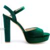 imageAllegra K Womens Chunky High Heels Slingback Strap Platform Heel SandalsGreen
